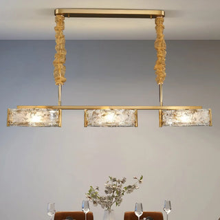 MIRODEMI® Tongeren | Golden Long Art Glass 3 Head Design Creative Led Luxury Chandelier