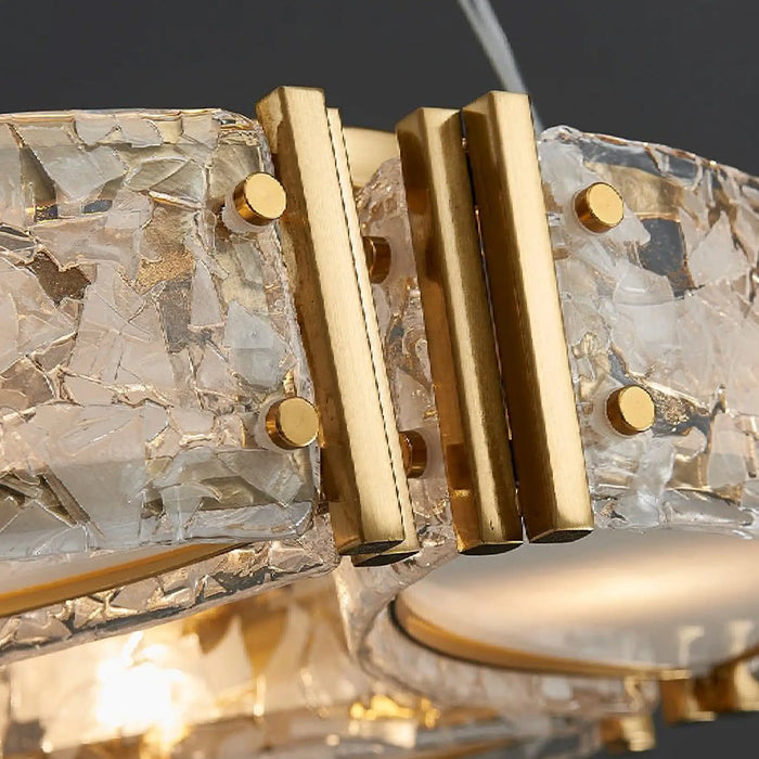MIRODEMI® Tongeren | Exclusive Gold Long Art Glass 3 Head Design Creative Led Luxury Chandelier