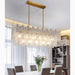 MIRODEMI® Torhout | Rectangle/Round Frosted Glass Hanging Chandelier for lovely Dining Room