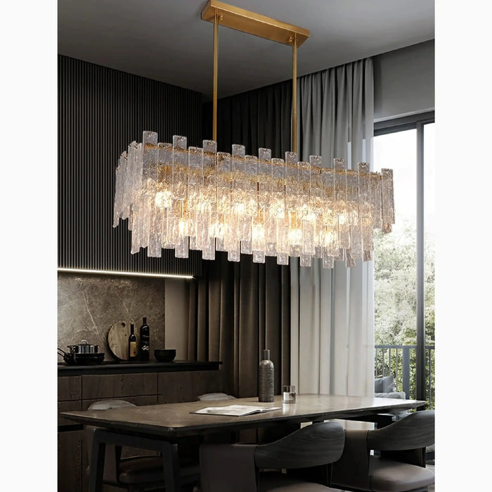 MIRODEMI® Torhout | Excellent Rectangle/Round Frosted Glass Hanging Chandelier for Living Room