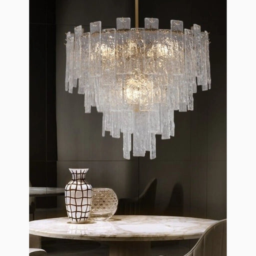 MIRODEMI® Torhout | Round Frosted Glass Hanging Chandelier for Living Room