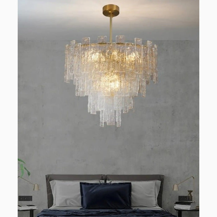 MIRODEMI® Torhout | Rectangle/Round Frosted Glass Hanging Chandelier for House