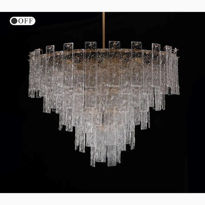MIRODEMI® Torhout | Classy Rectangle/Round Frosted Glass Hanging Chandelier for Living Room