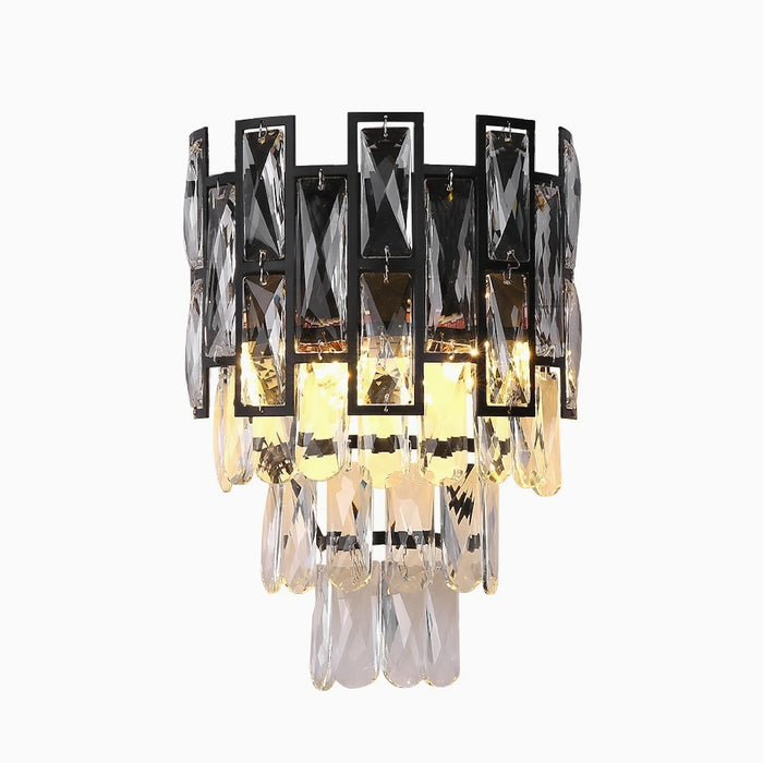 MIRODEMI® Touët-de-l'Escarène | Elegant Wall Sconce With Black Crystals