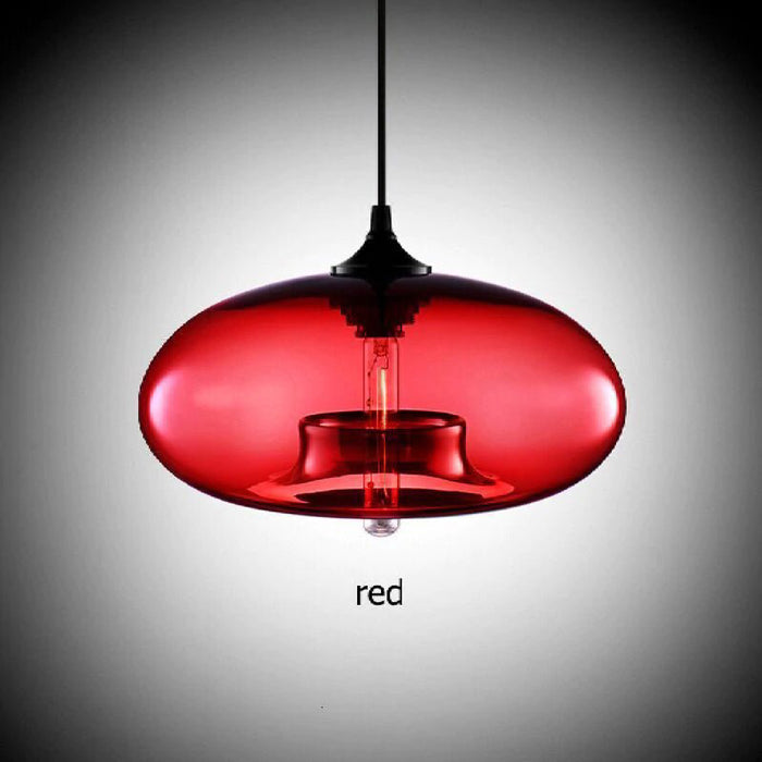 MIRODEMI® Tourrettes-sur-Loup Loft Glass Pendant Lamp Red