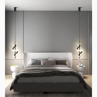 MIRODEMI Tovo San Giacomo Ribbon Design Chandelier Black For Bedside