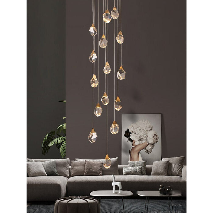 MIRODEMI® Tremezzo | Luxury Diamond Crystal Chandelier 10 Lights (Round Base) / Warm light / Dimmable