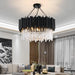 MIRODEMI Black round crystal chandelier for dining room