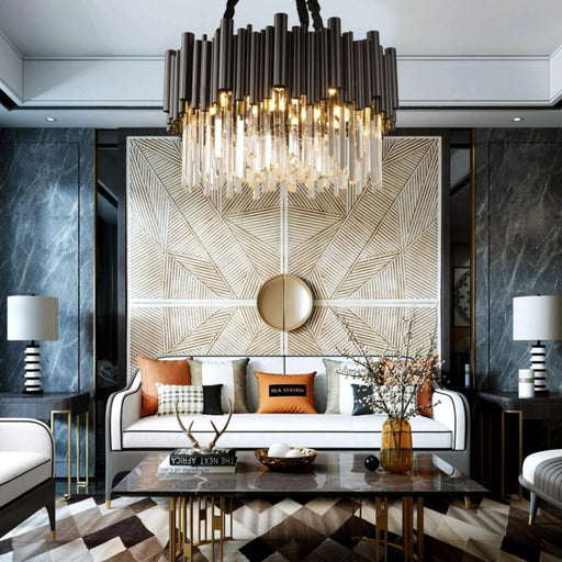 MIRODEMI Black luxury drum chandelier for living room