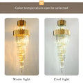MIRODEMI Trinité | Exclusive Long Gold Modern Crystal Chandelier for Warm/Cool Light