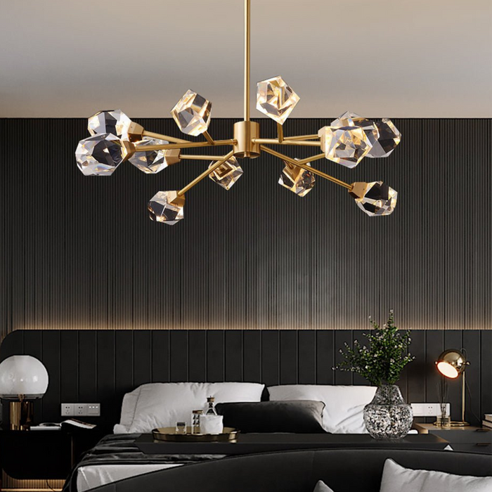 MIRODEMI Luxury Gold Crystal Lamp for Bedroom