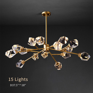 MIRODEMI Geometric Modern Crystal Chandelier