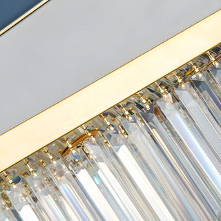 MIRODEMI Urbe | Gold and Chrome Creative Crystal Rectangle Chandelier for Dining Room