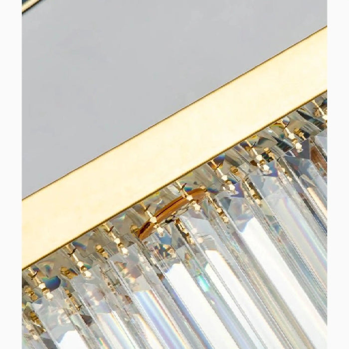 MIRODEMI® Urbe | Gold and Chrome Creative Crystal Rectangle Chandelier for Dining Room