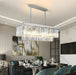 MIRODEMI Urbe | Gold and Chrome Classy Crystal Rectangle Chandelier for Dining Room