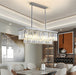 MIRODEMI Urbe | Gold and Chrome Crystal Rectangle Chandelier for Dining Room