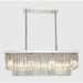 MIRODEMI® Urbe | Marvellous Gold and Chrome Crystal Rectangle Chandelier for Dining Room