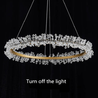 MIRODEMI Modern Circle Gold Large Crystal Lighting for Living Room