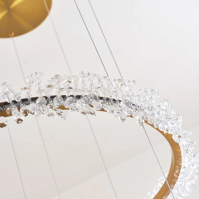 MIRODEMI Luxury Round Gold Crystal Chandelier for Living Room