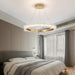 MIRODEMI Modern LED Round Gold Crystal Chandelier for Bedroom