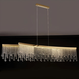 MIRODEMI® Vado Ligure | Modern Gold Crystal Ceiling Chandelier for Dining Room