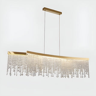 MIRODEMI® Vado Ligure | Modern Gold Crystal Ceiling Chandelier for Dining Room