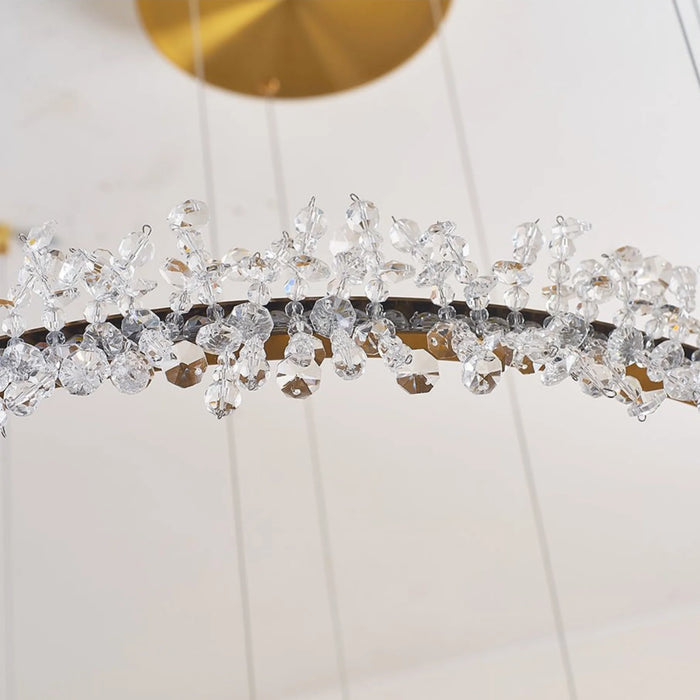 MIRODEMI Luxury Circle Crystal Chandelier for Bedroom