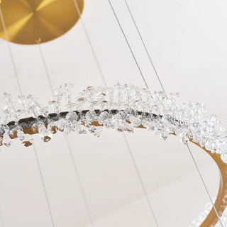 MIRODEMI Creative 2 Level Round Crystal Chandelier for Living Room