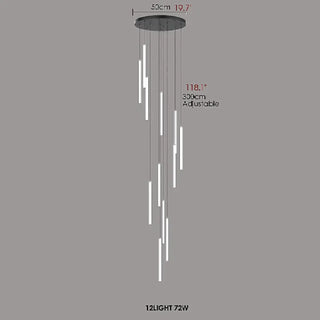 MIRODEMI Valderoure | Vertical Spiral Staircase Pendant Lighting Adjustable Parameters