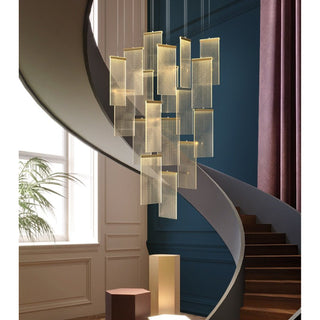 Contemporary Gold Long Hanging Light Fixture from Mirodemi with Warm Light