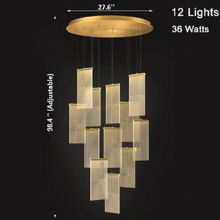 Gold Long Hanging Light Fixture from Mirodemi with 12 Lights