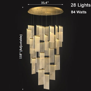 Gold Long Hanging Light Fixture from Mirodemi with 28 Lights