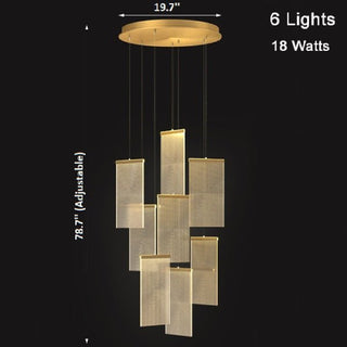 Gold Long Hanging Light Fixture from Mirodemi with 6 Ligts