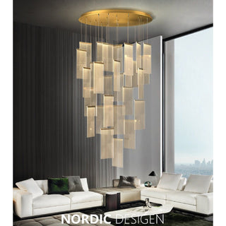 Original Gold Long Hanging Light Fixture from Mirodemi for Living Room