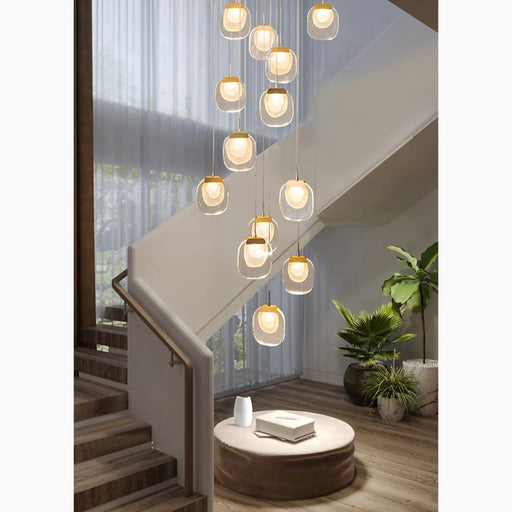 MIRODEMI® Vernazza | Creative LED Staircase Crystal Chandelier