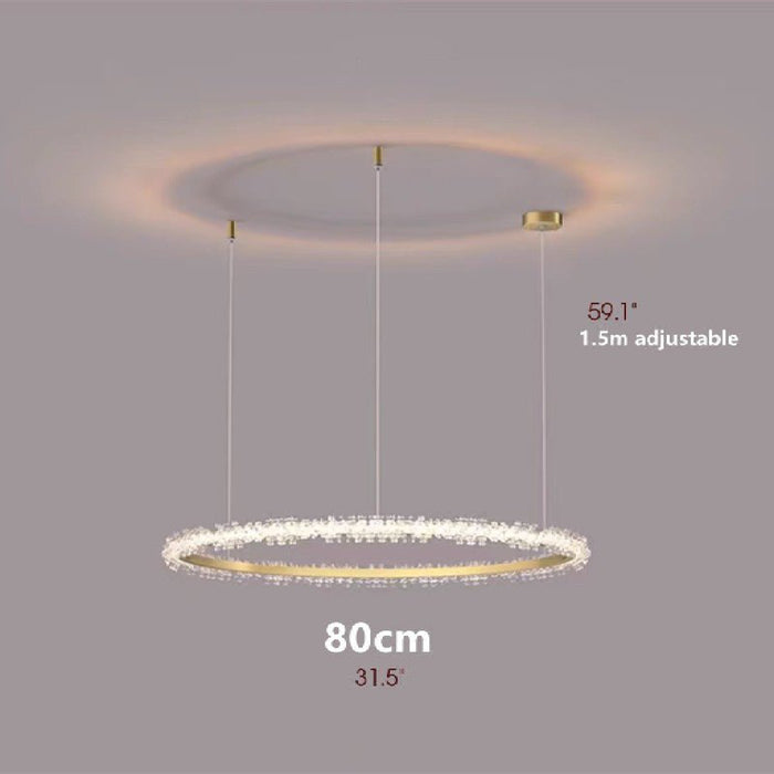 MIRODEMI® Versoix Creative Crystal LED Pendant Light in the Shape of Rings for Living Room image | luxury furniture | ring shape lamp