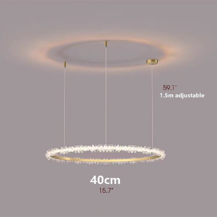 MIRODEMI® Versoix Creative Crystal LED Pendant Light in the Shape of Rings for Living Room image | luxury furniture | ring shape lamp