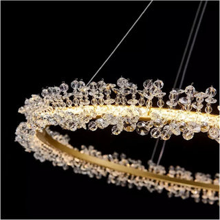 MIRODEMI® Versoix Creative Crystal LED Pendant Light in the Shape of Rings for Living Room image | luxury furniture | ring shape lamp