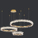 MIRODEMI® Versoix Creative Crystal LED Pendant Light in the Shape of Rings for Living Room image | luxury furniture | ring shape lamp