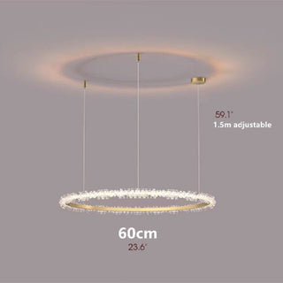 MIRODEMI® Versoix Creative Crystal LED Pendant Light in the Shape of Rings for Living Room image | luxury furniture | ring shape lamp