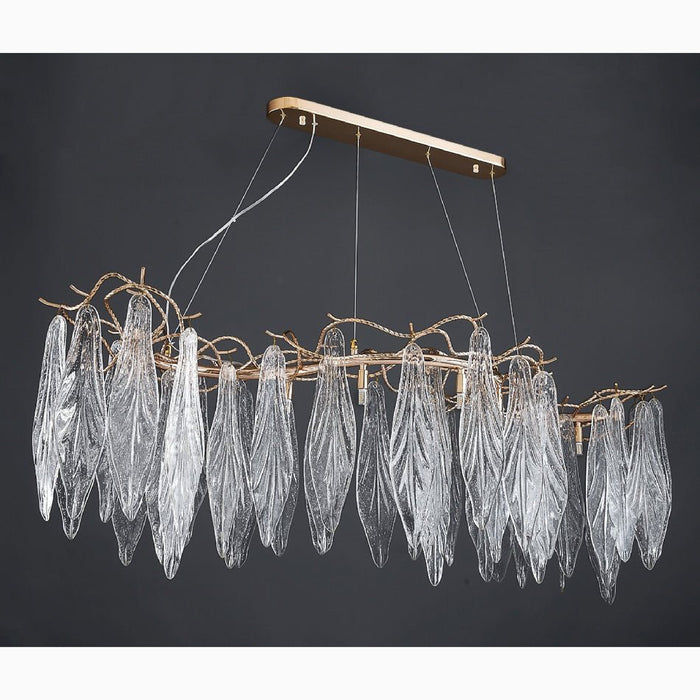MIRODEMI Verviers Gold Rectangle Modern LED Hanging Chandelier For Restaurant