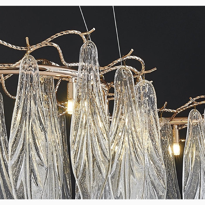 MIRODEMI Verviers Gold Rectangle Modern LED Hanging Chandelier Details Lamp
