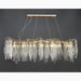 MIRODEMI Verviers Gold Rectangle Modern LED Hanging Chandelier Lights On