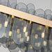 MIRODEMI Veurne | Adorable Gold Rectangle Smoky Gray Glass Modern Chandelier For Dining Room