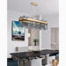 MIRODEMI® Veurne | Adorable Gold Rectangle Smoky Gray Glass Modern Chandelier For Dining Room