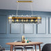 MIRODEMI® Veurne | Lovely Gold Rectangle Smoky Gray Glass Modern Chandelier For Dining Room