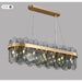 MIRODEMI® Veurne | Magical Gold Rectangle Smoky Gray Glass Modern Chandelier For House