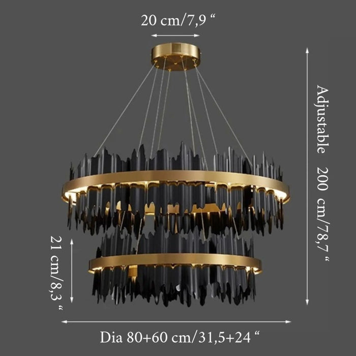 MIRODEMI® Veyrier | Luxury Black Circular Chandelier for Living Room