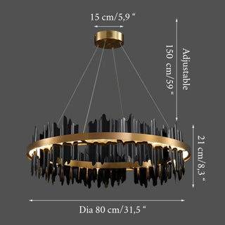 MIRODEMI® Veyrier | Creative Black Circular Chandelier for Bedroom