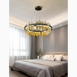 MIRODEMI® Veyrier | Creative Black Circular Light Fixture for Bedroom